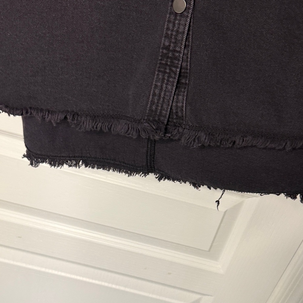 Zara Black Studded Fringe Jean Jacket - Picture 7 of 8